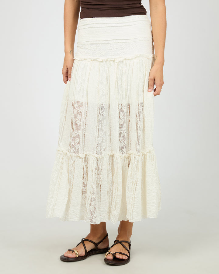 Jessie Maxi Skirt Vintage White