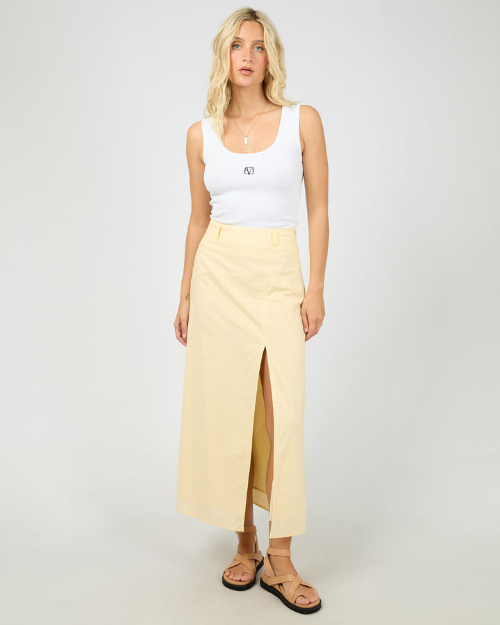 Alessa Linen Maxi Skirt Yellow