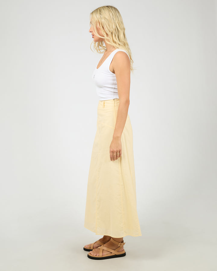Alessa Linen Maxi Skirt Yellow