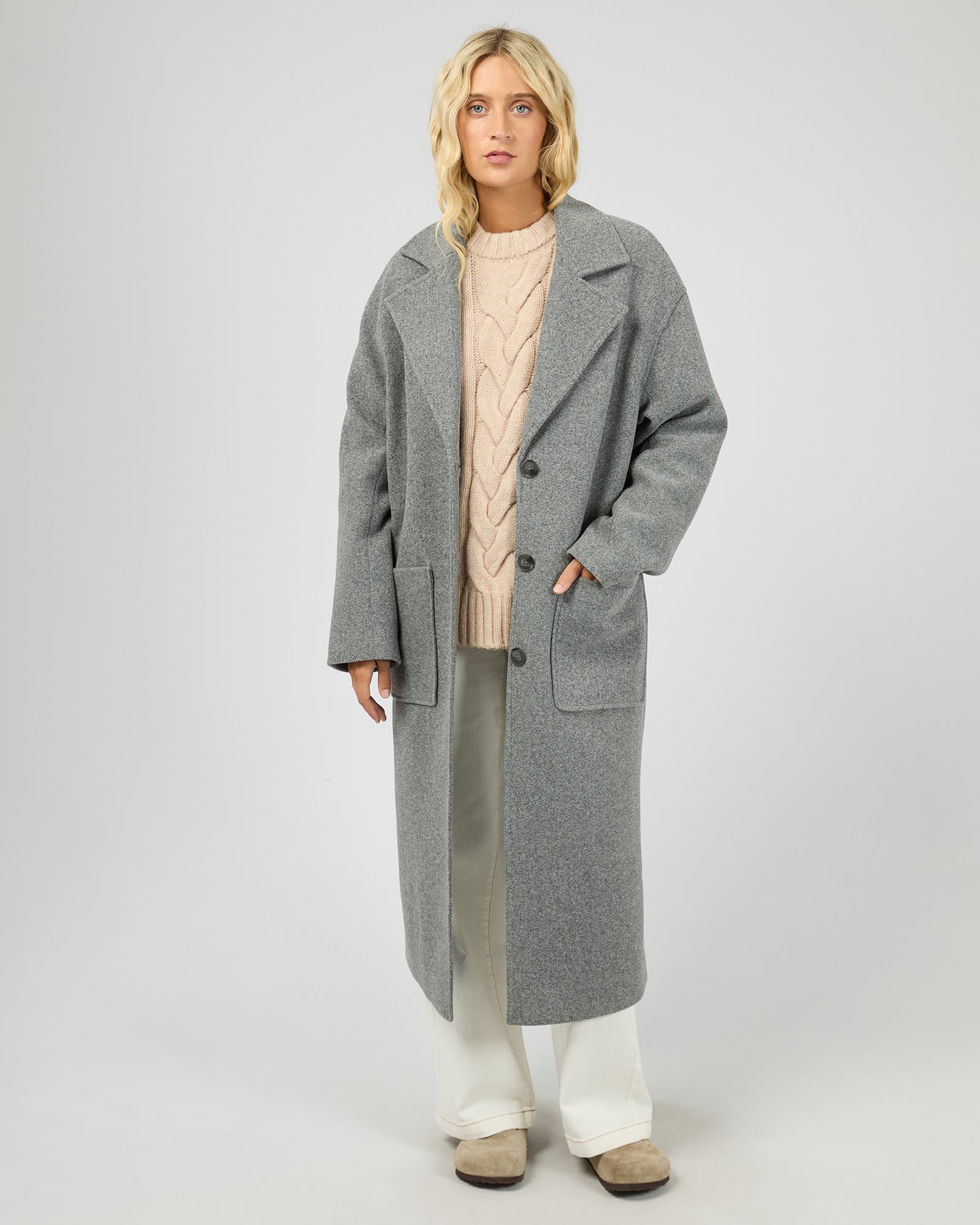 Long Island Coat Grey – All About Eve Clothing