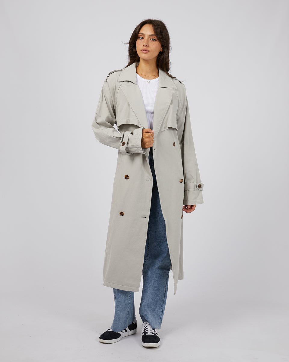 Grey trench coat best sale