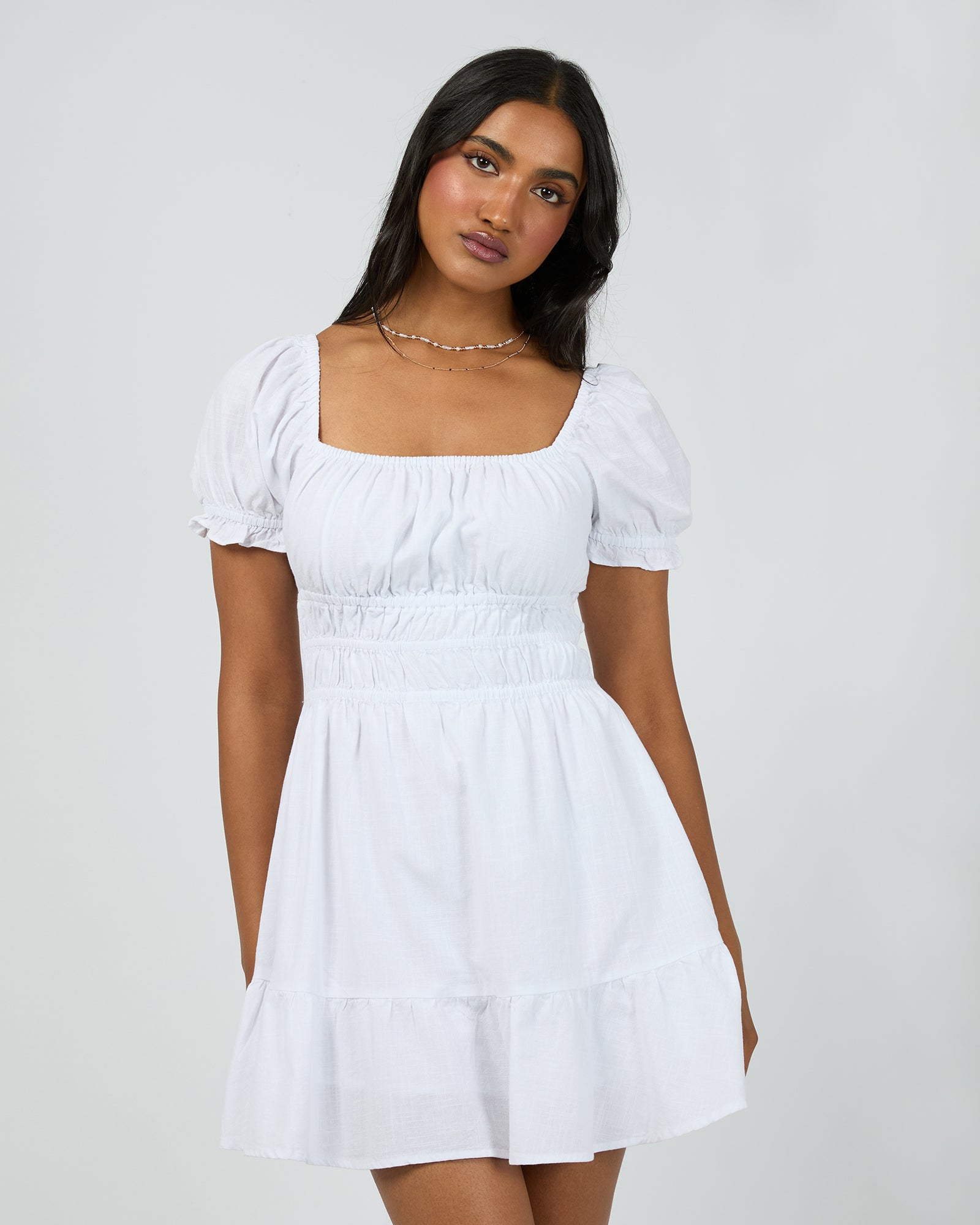 Essential Ss Mini Dress White – All About Eve Clothing
