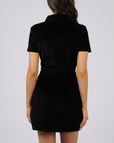 Nadia Cord Mini Dress Black