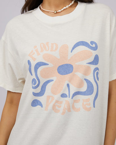 Find Peace Tee Vintage White