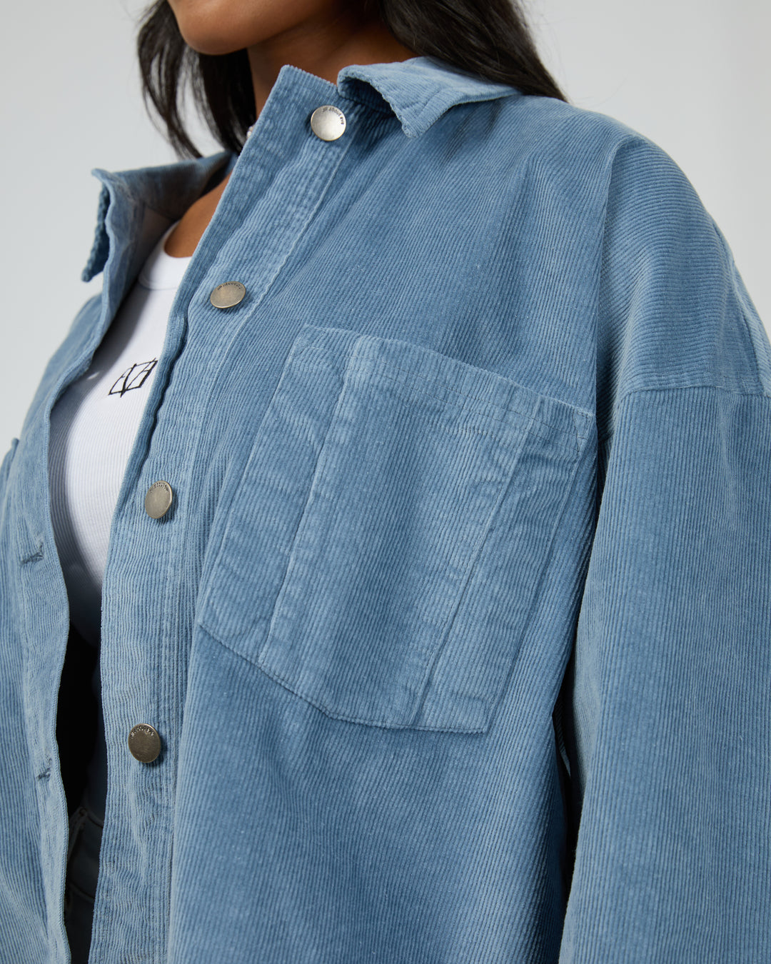 Emma Cord Shacket Light Blue