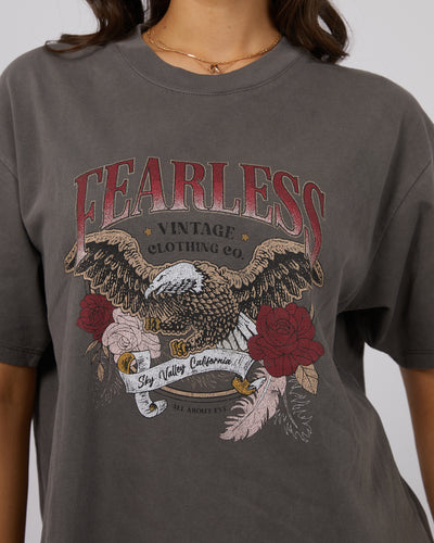 Fearless Oversized Tee Charcoal