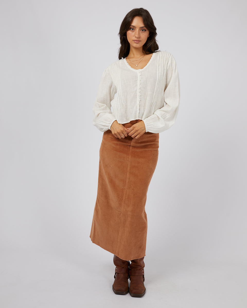 Huntley Cord Maxi Skirt Tan – All About Eve Clothing