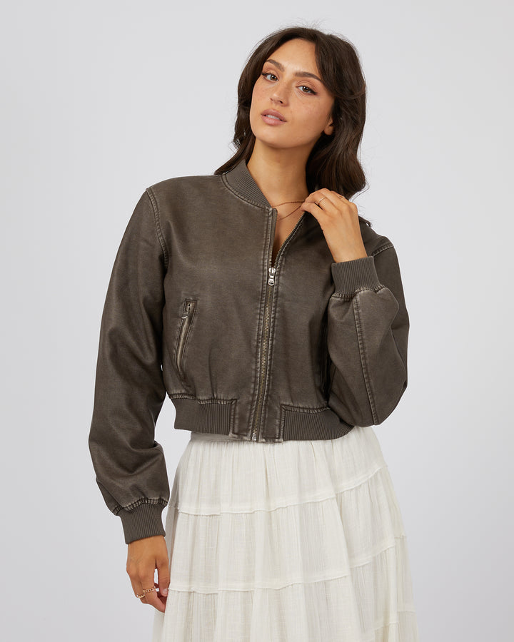 Knox Bomber Jacket Charcoal
