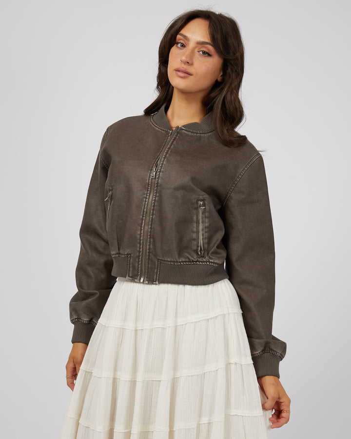 Knox Bomber Jacket Charcoal