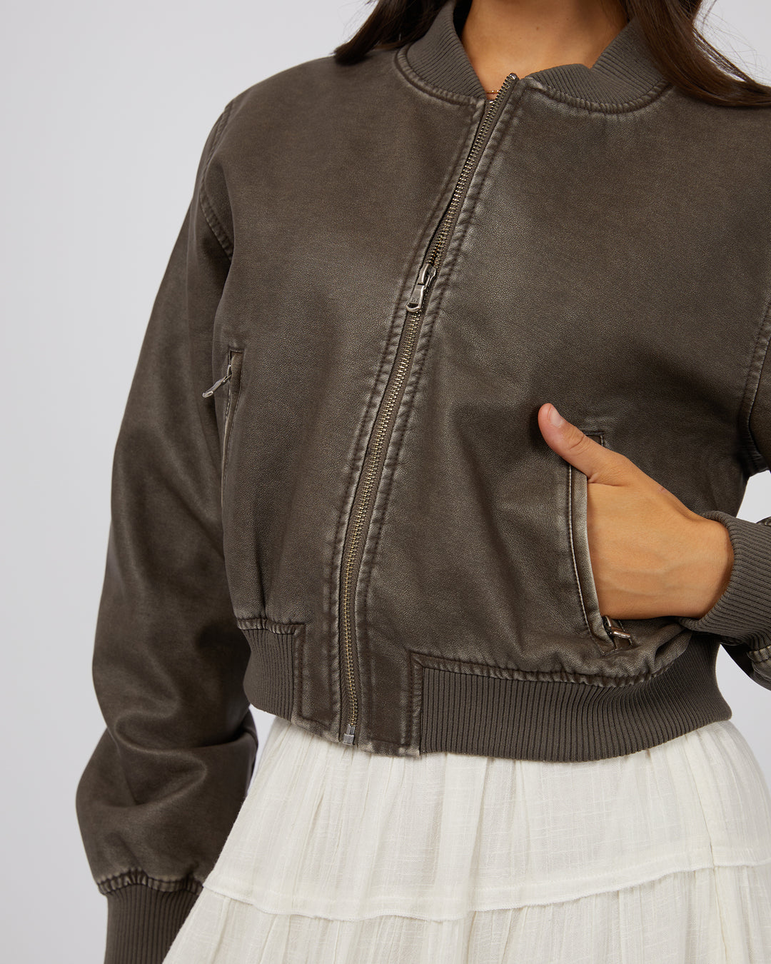 Knox Bomber Jacket Charcoal