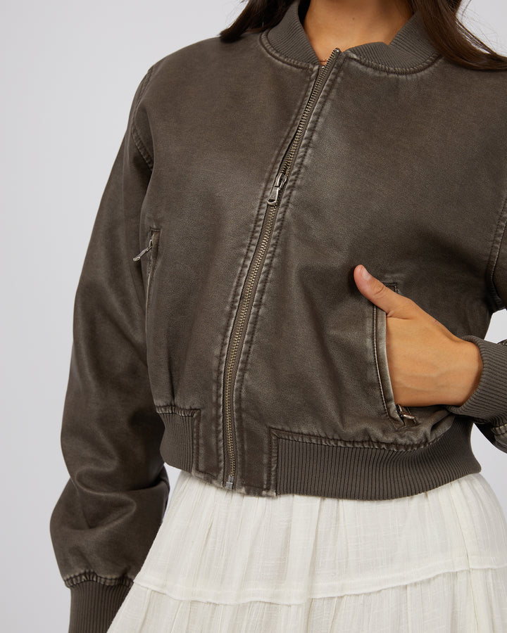 Knox Bomber Jacket Charcoal