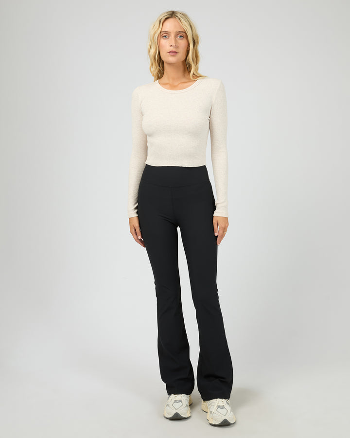 Active Rib Flare Legging Black