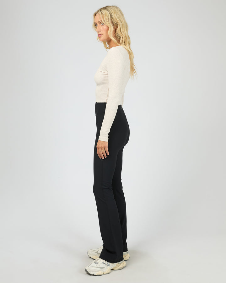 Active Rib Flare Legging Black