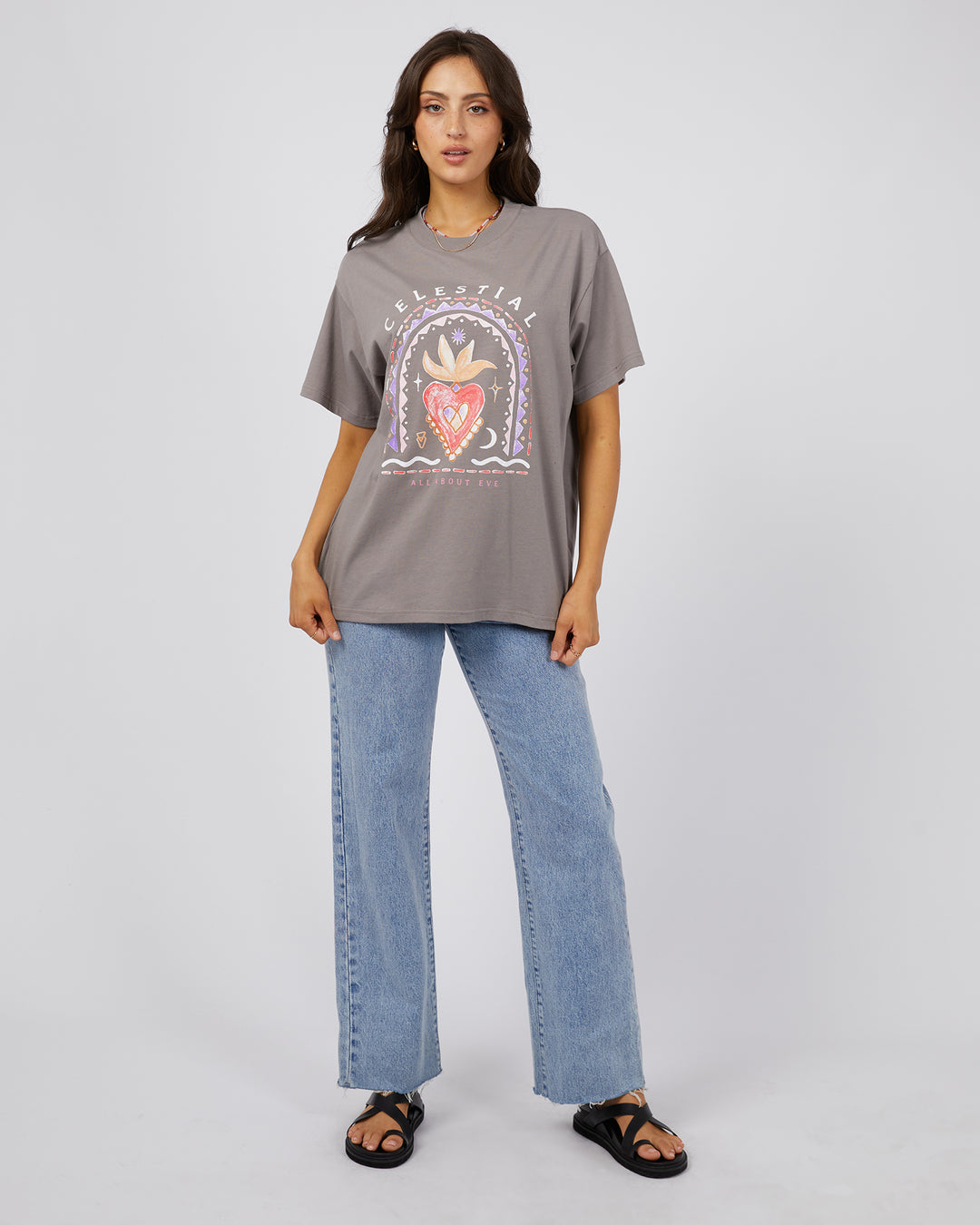 Celestial Oversized Tee Charcoal