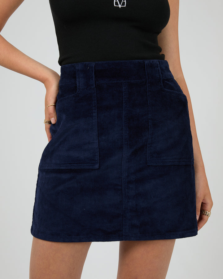 Gaia Cord Mini Skirt Navy