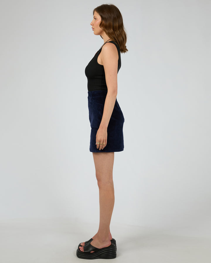 Gaia Cord Mini Skirt Navy