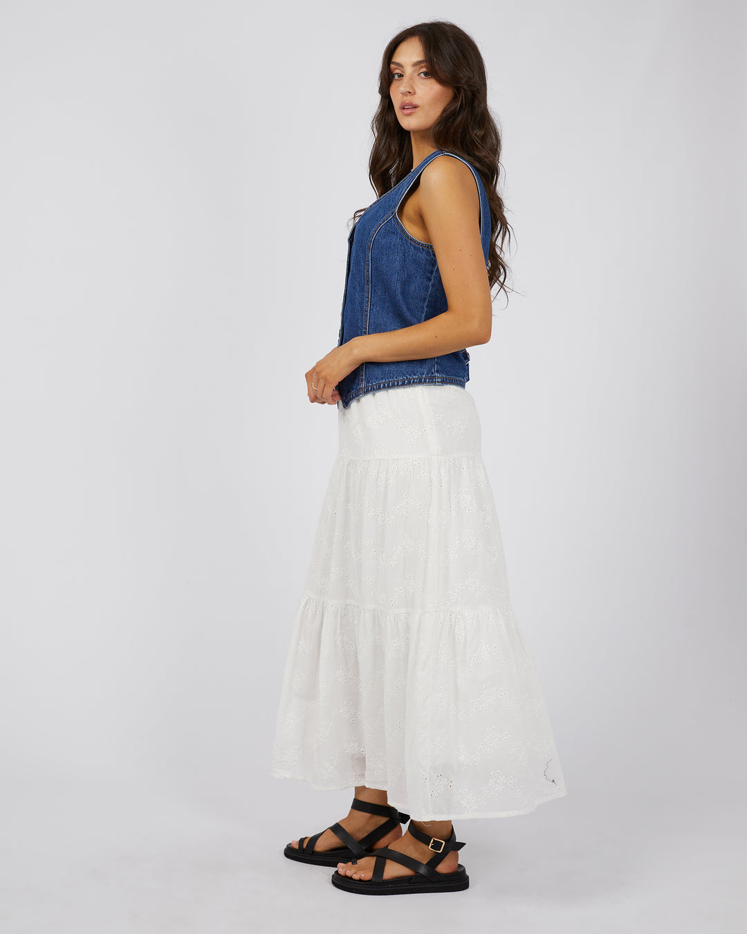 Sutton Broderie Maxi Skirt Vintage White – All About Eve