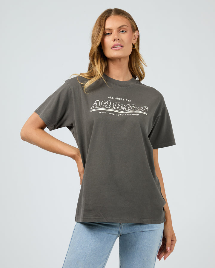 Recharge Oversized Tee Charcoal
