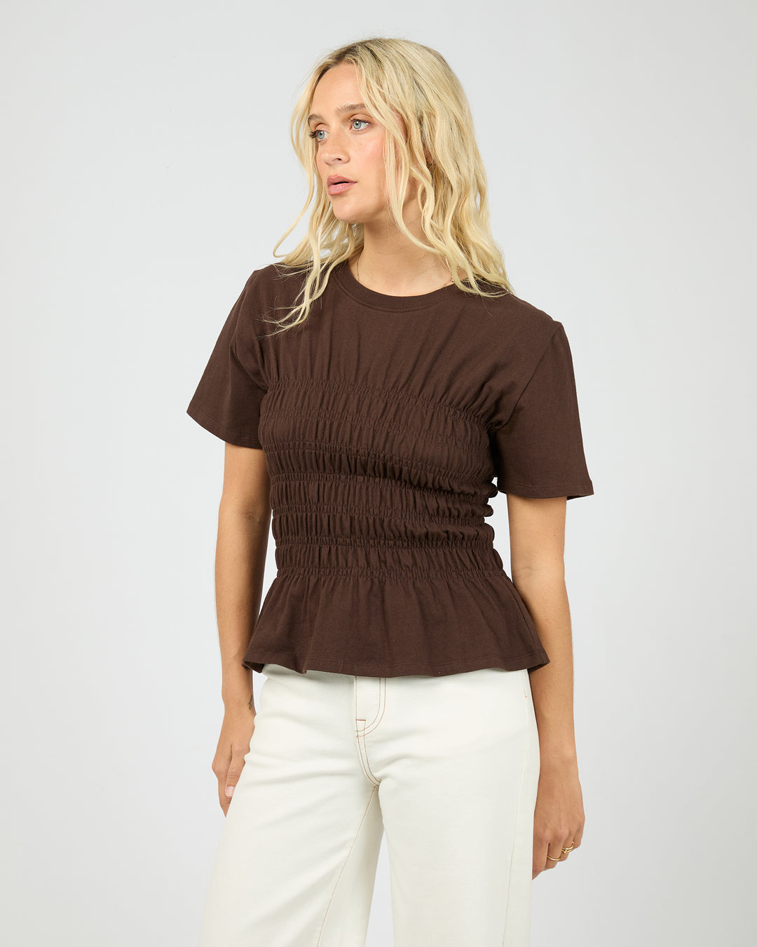 Lipa Ruched Top Brown