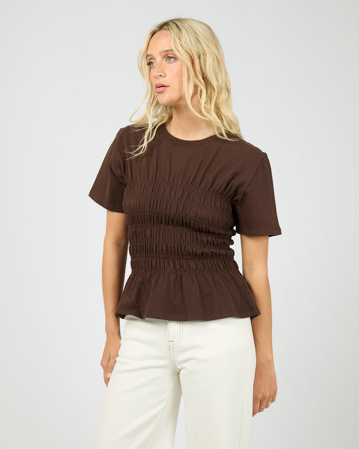 Lipa Ruched Top Brown