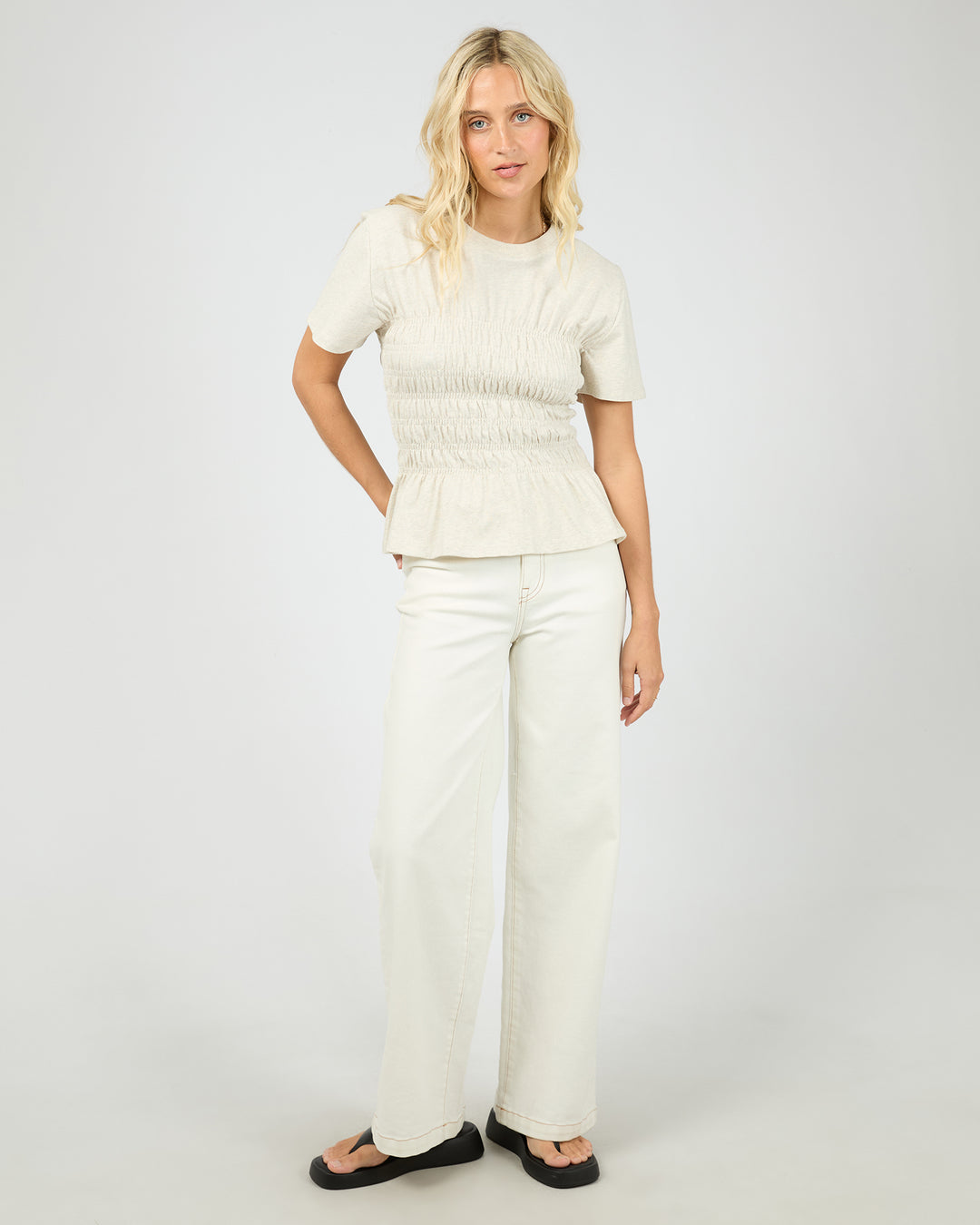 Lipa Ruched Top Oat