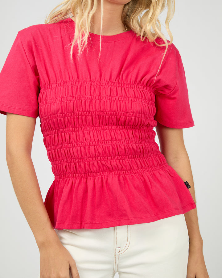 Lipa Ruched Top Red