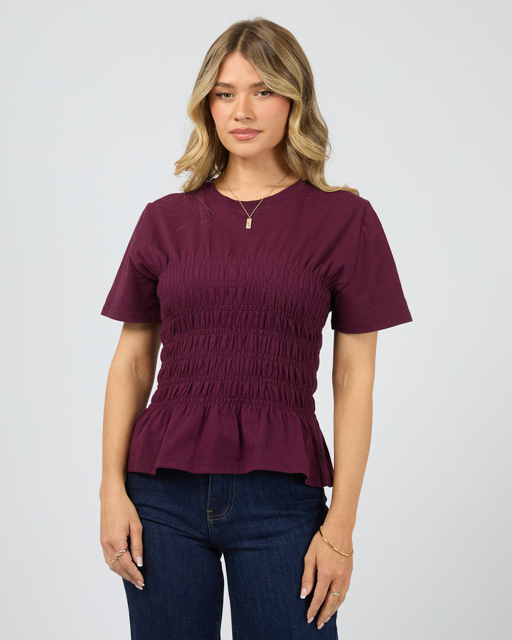 Lipa Ruched Top Wine