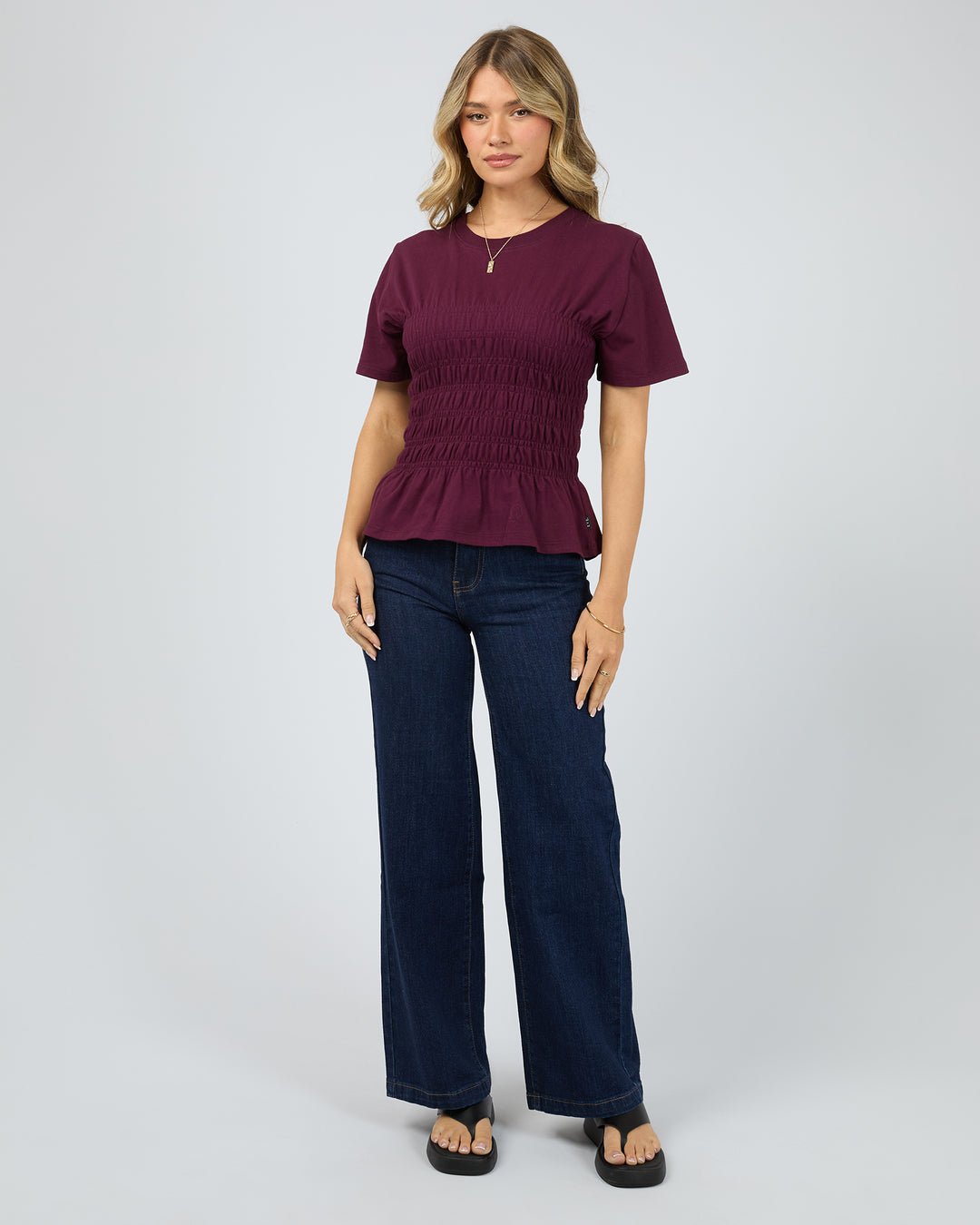 Lipa Ruched Top Wine