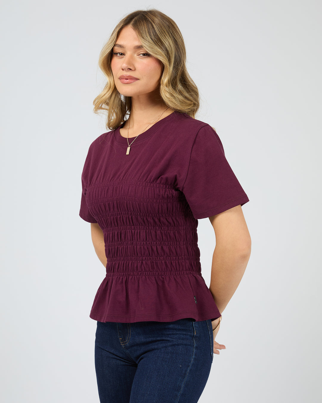 Lipa Ruched Top Wine