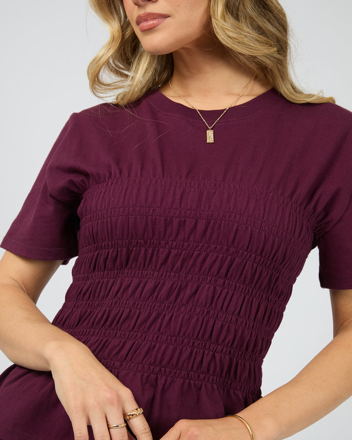 Lipa Ruched Top Wine