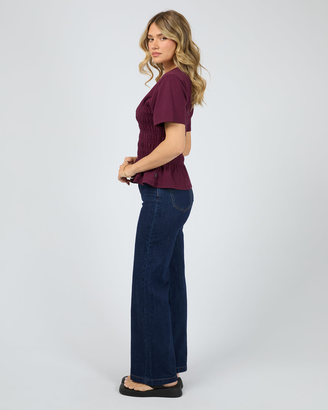 Lipa Ruched Top Wine