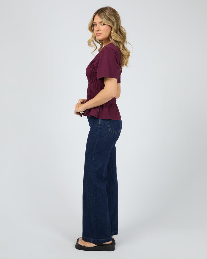Lipa Ruched Top Wine