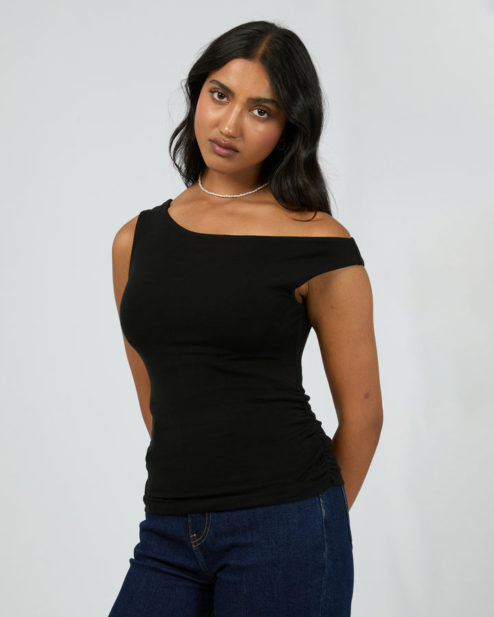 Kylie Off Shoulder Top Black