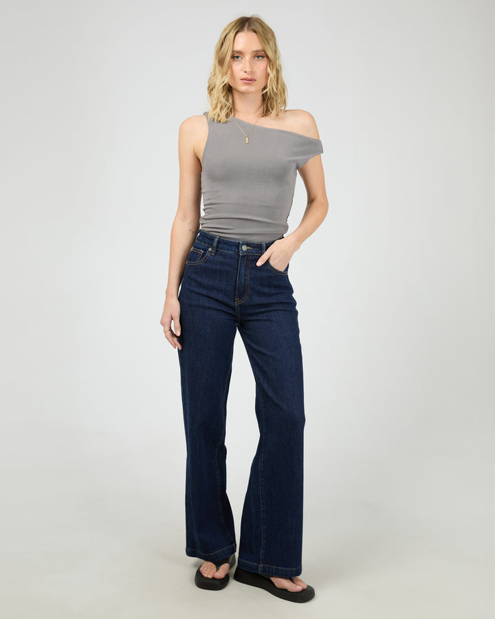 Kylie Off Shoulder Top Charcoal