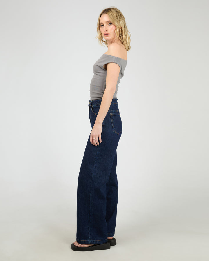 Kylie Off Shoulder Top Charcoal