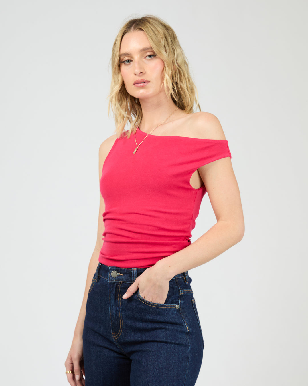 Kylie Off Shoulder Top Red