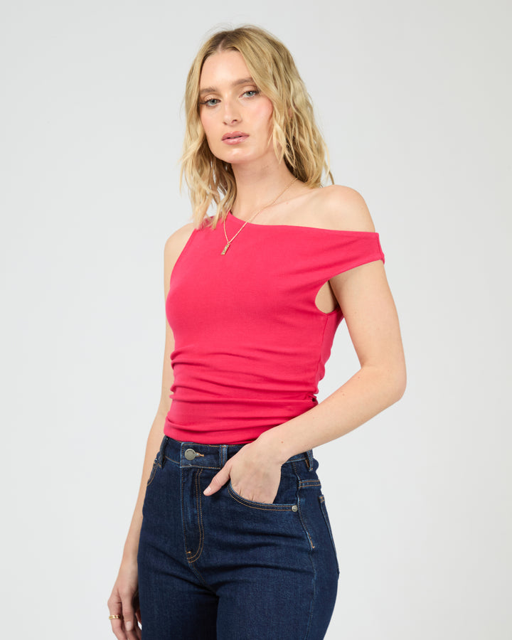 Kylie Off Shoulder Top Red