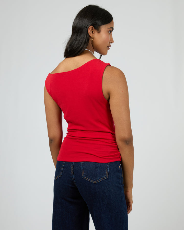 Kylie Off Shoulder Top Scarlet