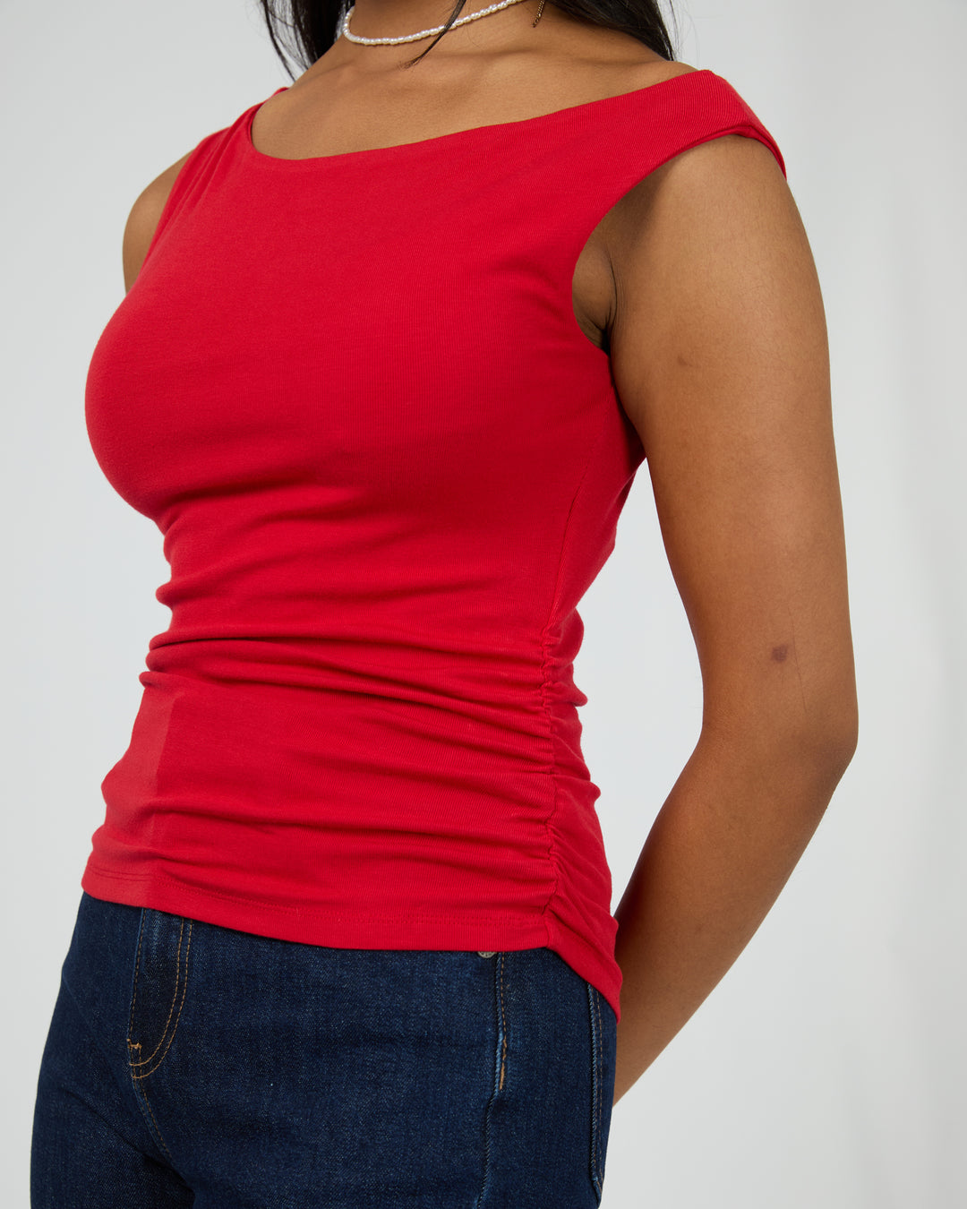 Kylie Off Shoulder Top Scarlet