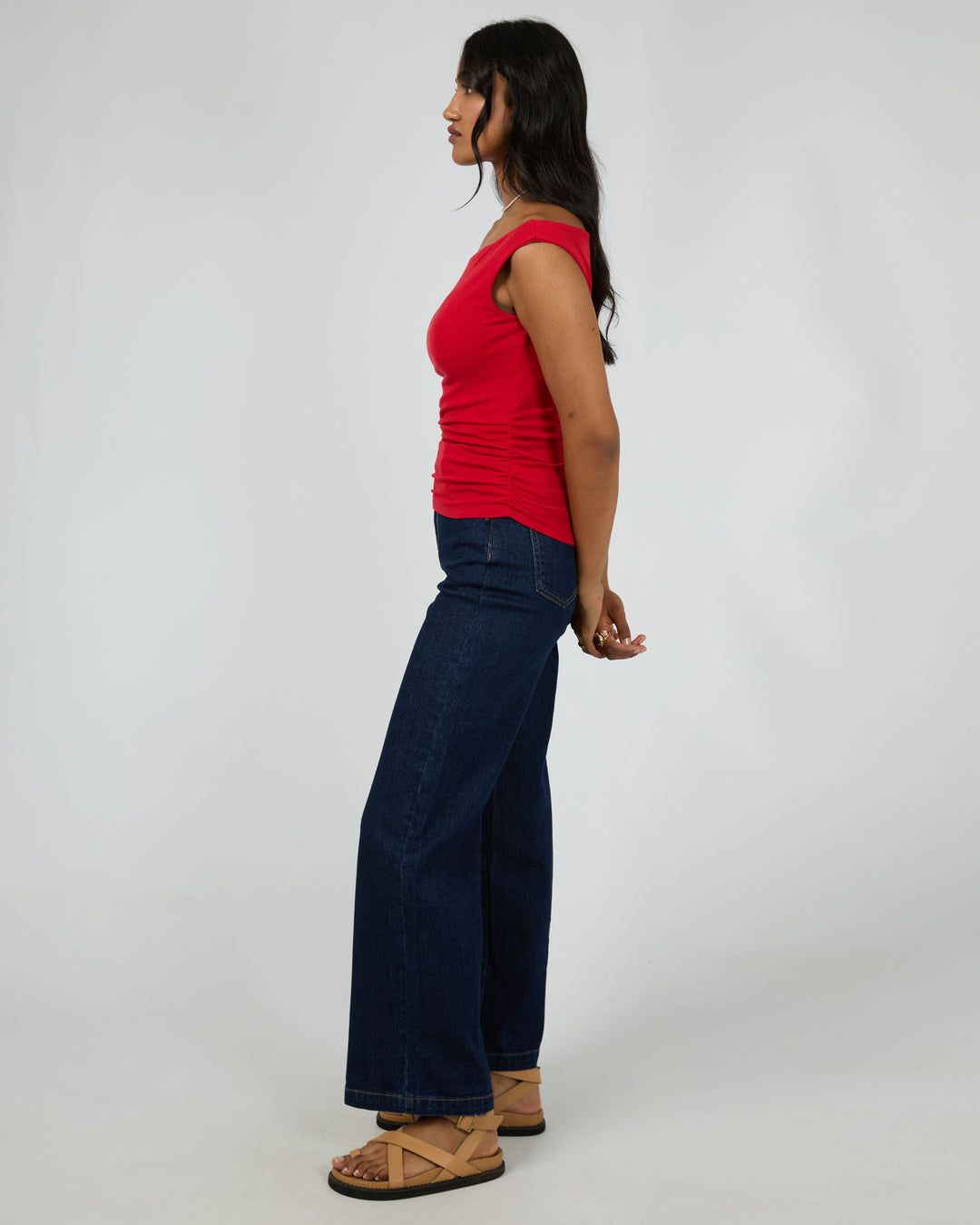 Kylie Off Shoulder Top Scarlet