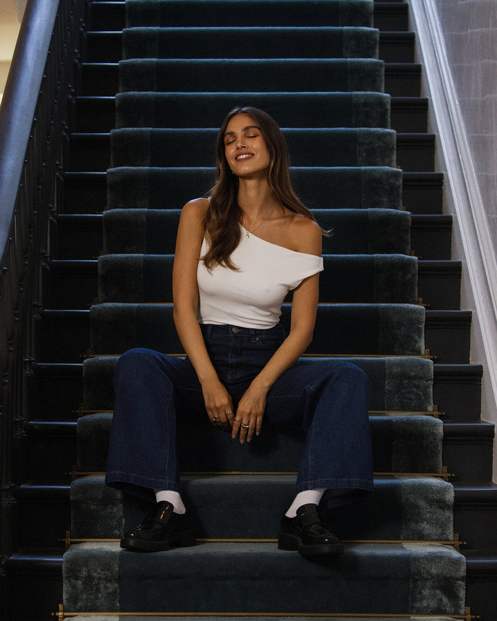 Kylie Off Shoulder Top Vintage White