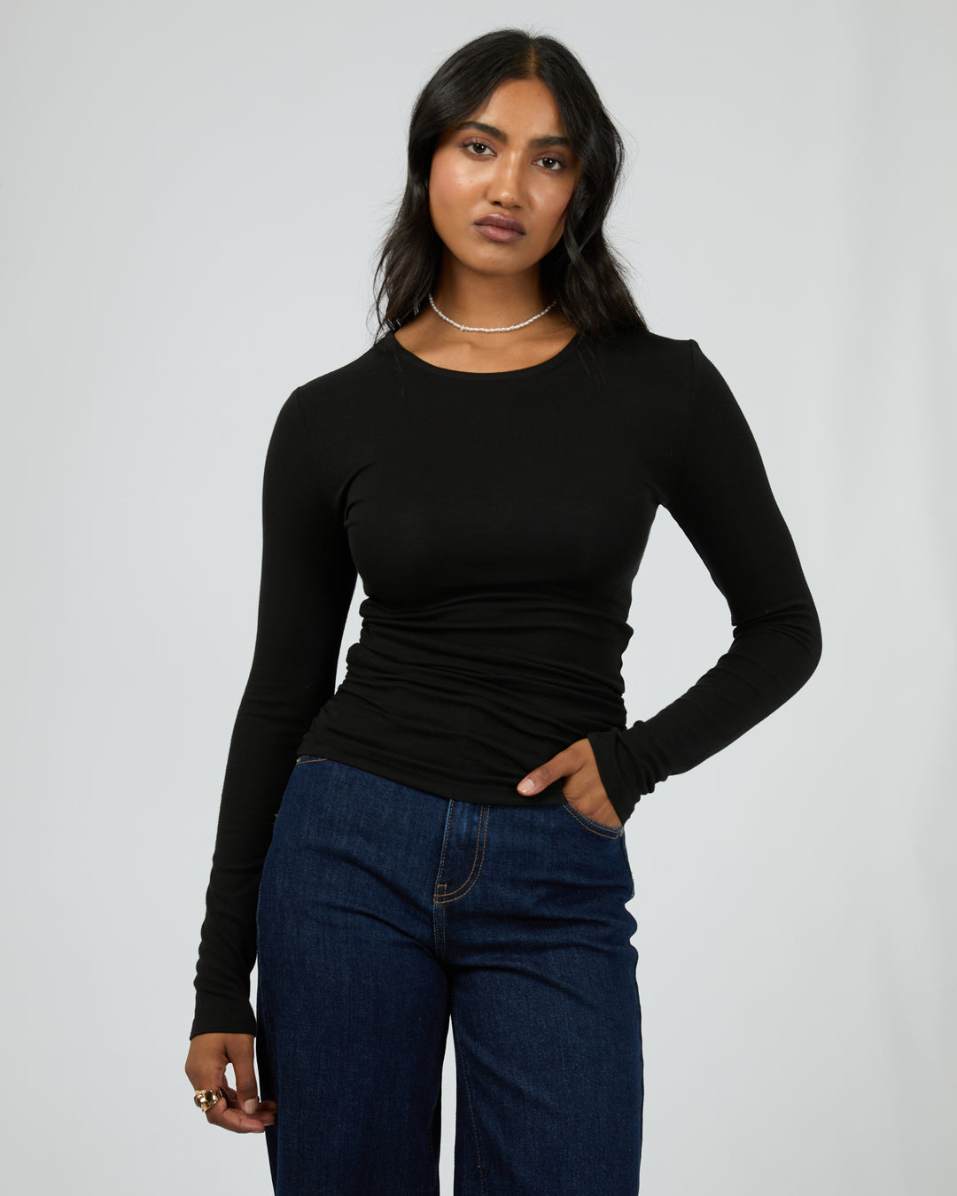 Kylie Long Sleeve Top Black