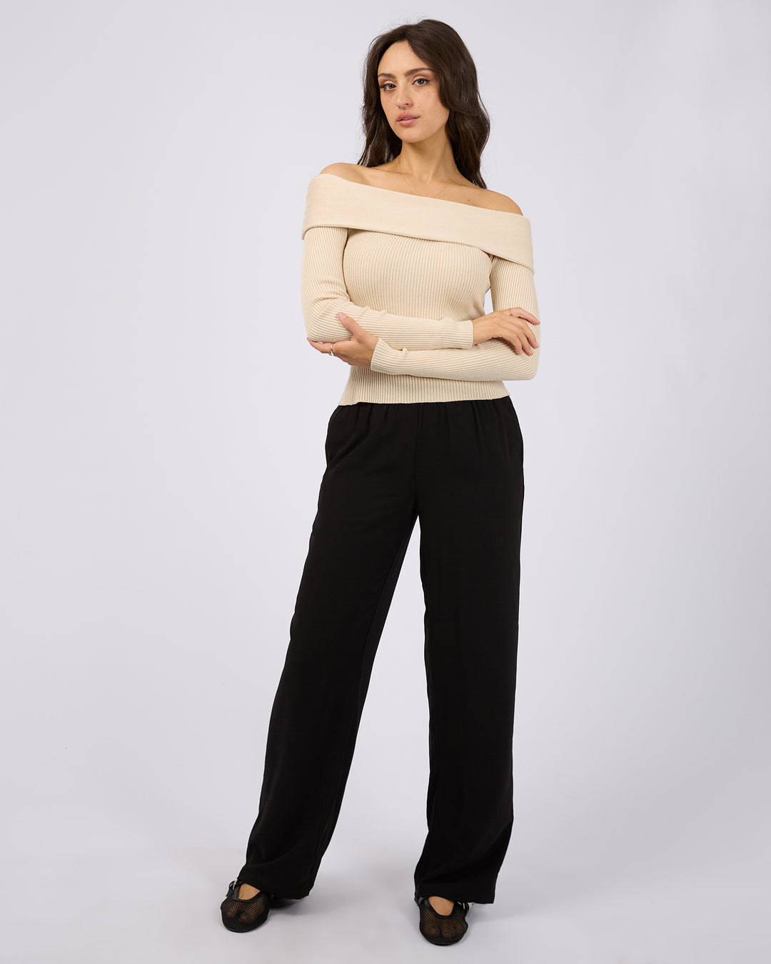 Sabine Off Shoulder Knit Natural