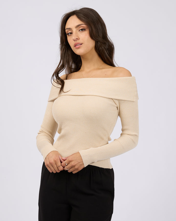 Sabine Off Shoulder Knit Natural