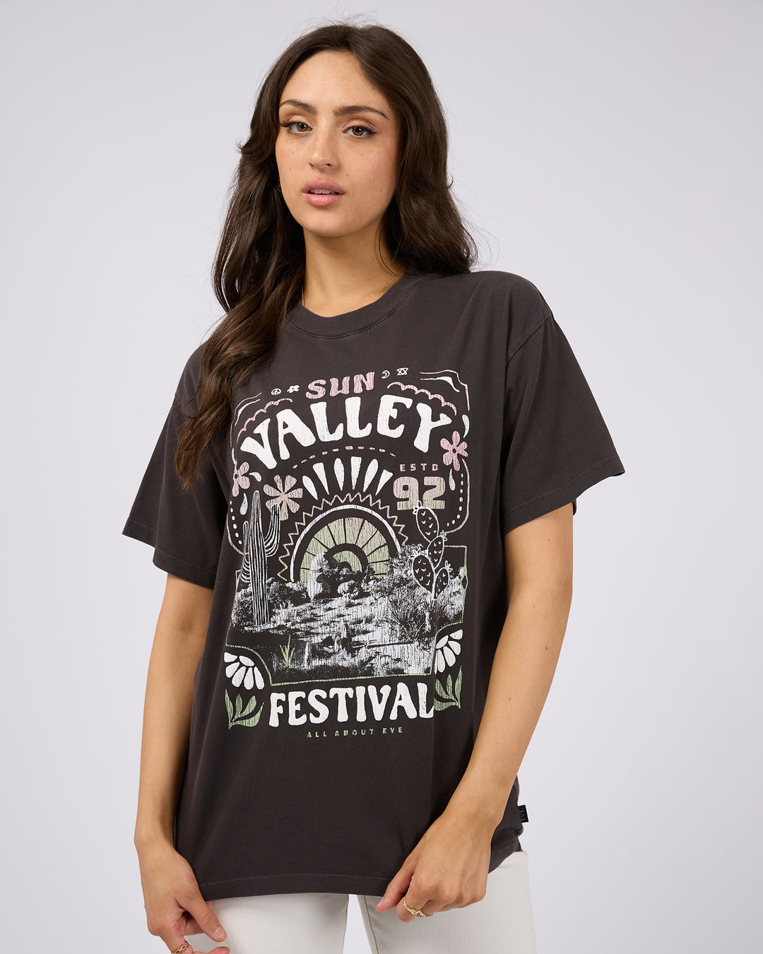 Sun Valley Oversized Tee Washed Black
