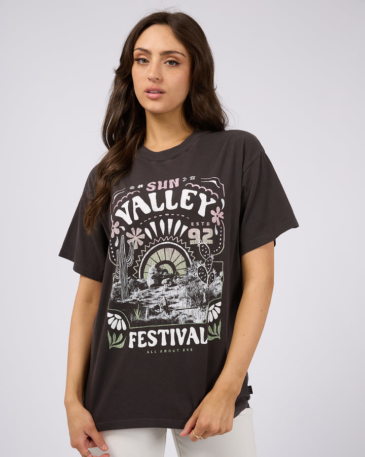Sun Valley Oversized Tee Washed Black