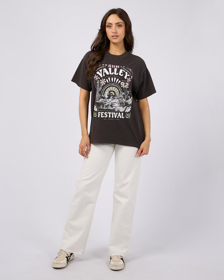 Sun Valley Oversized Tee Washed Black
