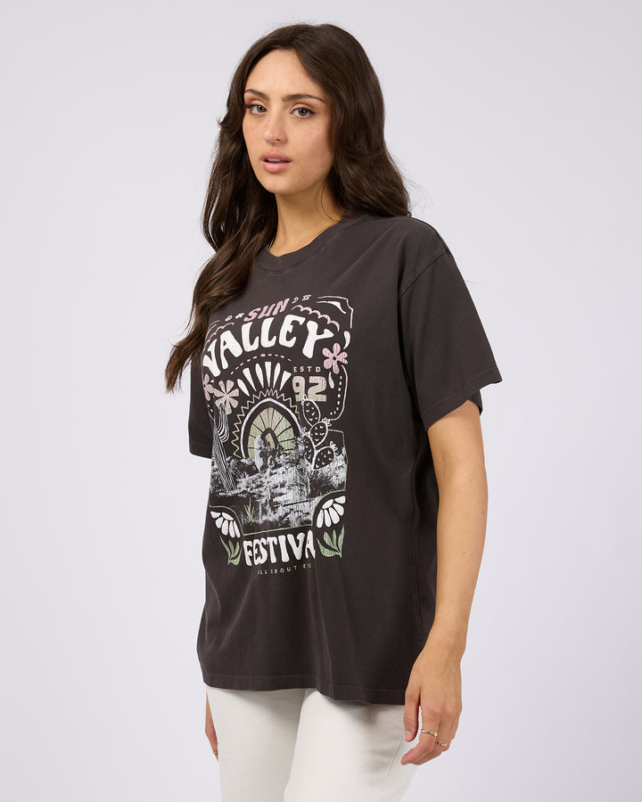 Sun Valley Oversized Tee Washed Black
