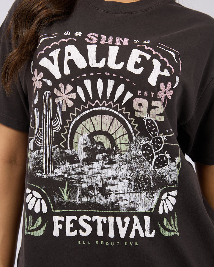 Sun Valley Oversized Tee Washed Black