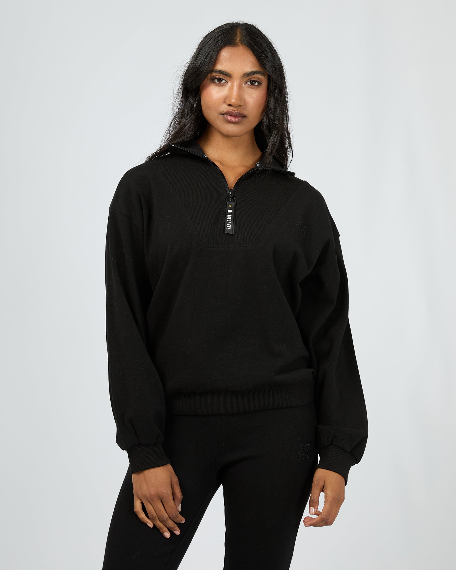 Balance 1/4 Zip Black – All About Eve Clothing